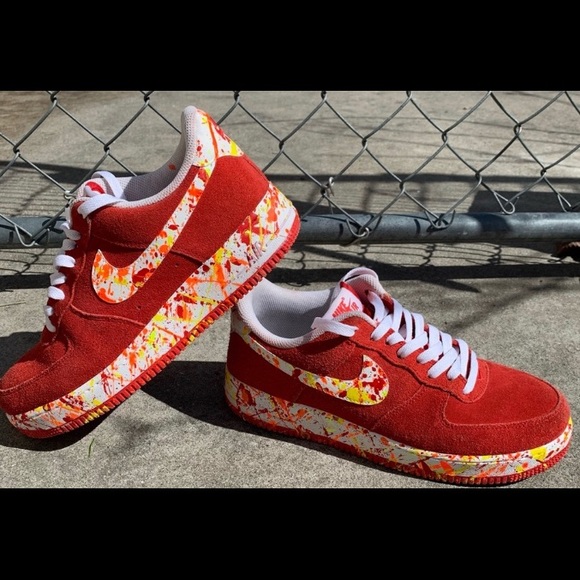 SOLD Nike Air Force One Red Suede - Picture 2 of 11